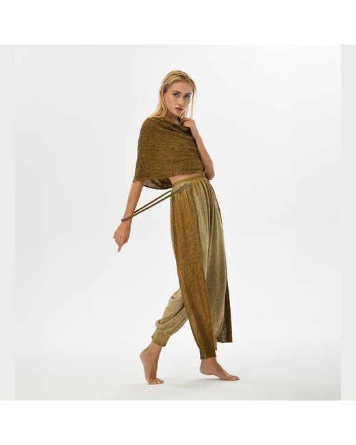 Zhenabia Green Suhan Harem Pants Desert Sand