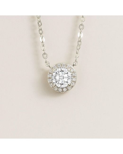 Juvetti White Mars Diamond Round Halo Necklace