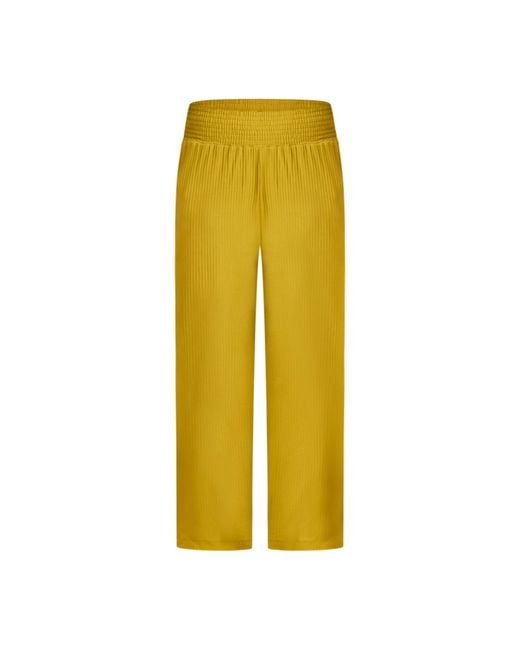 Known Supply Yellow Wide Leg Ribbed Pants