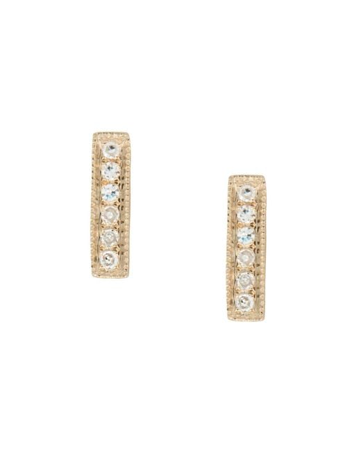 KAMARIA Metallic Mini Diamond Bar Stud Earrings