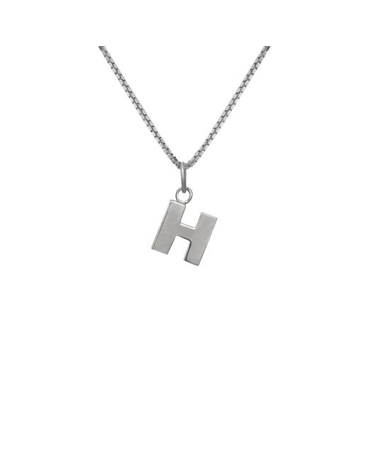 Edge Only Metallic Letter Pendant "H" Initial Necklace Sterling for men