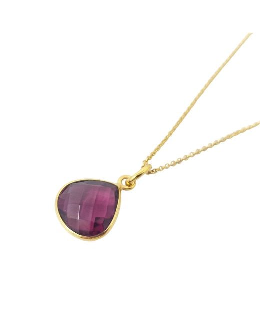 Harfi Purple Tourmaline October Birthstone Plated Necklace