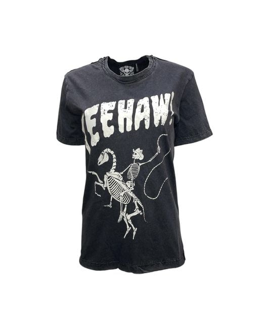 Any Old Iron Black Acid Wash Yeehaw T-Shirt
