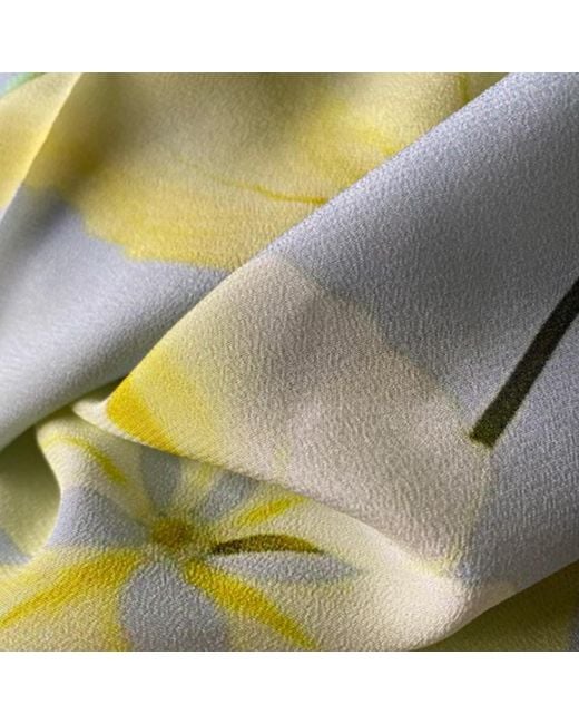 Ralufineart Yellow Natural Silk Crepe De Chine A Ray Of Sunshine Neckerchief