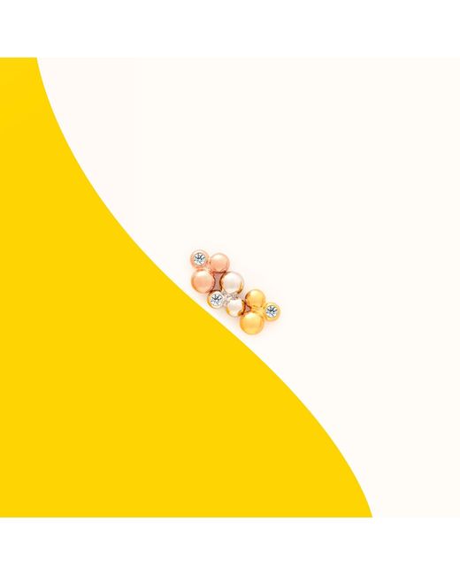 Meulien Metallic Bubble Cluster Stud Earrings