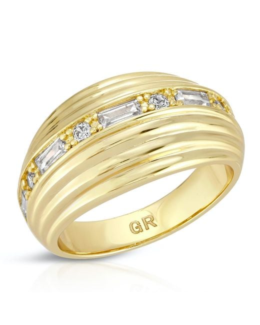 Glamrocks Jewelry Metallic Inner Light Dome Ring
