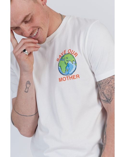 Boutique Kaotique White Save Our Mother Organic Cotton T-Shirt