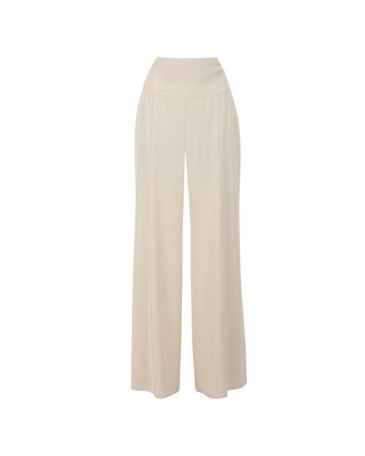 Luna Fashion House White Neutrals Ivory High Waisted Wide Leg Pants, Agatha