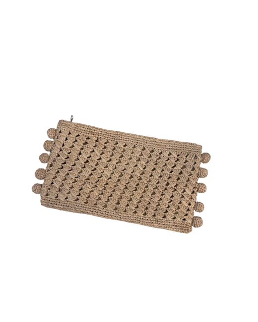 Zanatany Concepts Natural Neutrals Boule Raffia Pouch