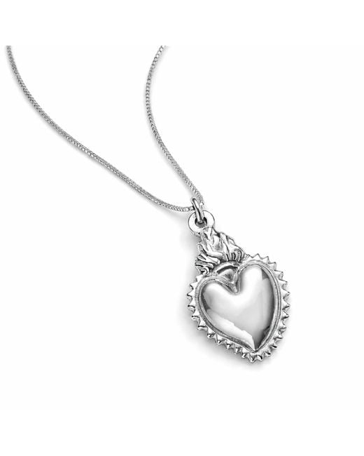 Unaloe Metallic Sterling Necklace With Heart Pendant – Timeless Elegant Jewelry For