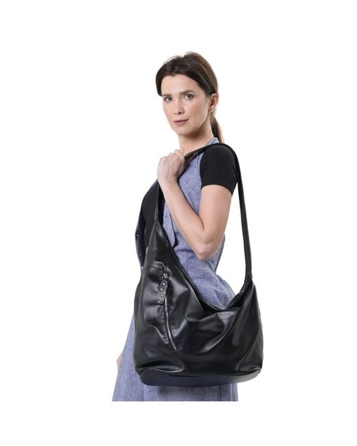 Metamorph Black Asymmetric Leather Bag