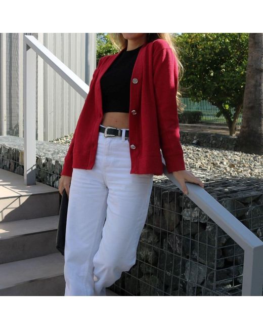 Mimhi Maison Red Rosie Cardigan – Raspberry