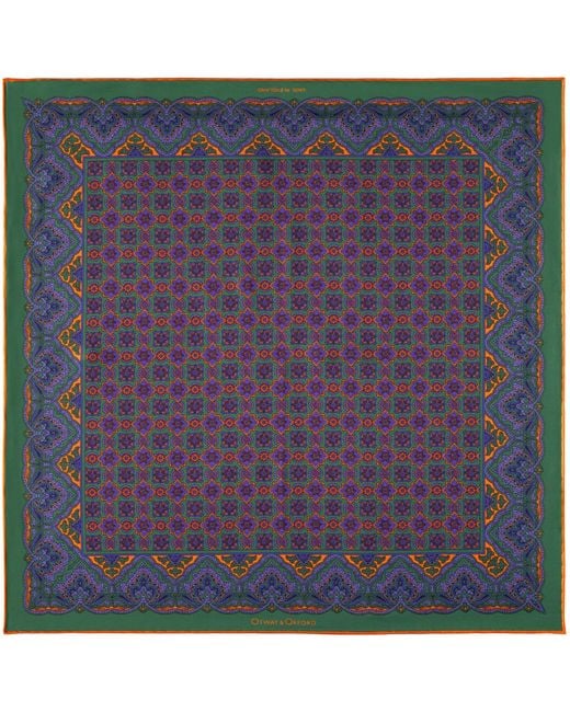 Otway & Orford Purple 'Millefiori' Silk Pocket Square for men