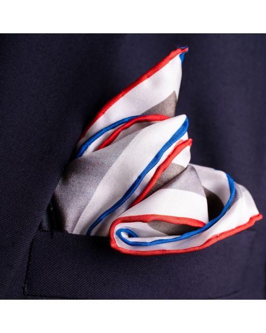 Otway & Orford Gray Put Your Foot Down Classic Cars Silk Pocket Square. Full-Size for men