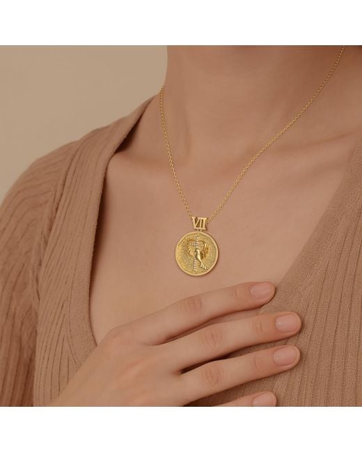 Vanimy Metallic Promised Land Cross Dove Of Peace With Branch Coin Medallion Necklace