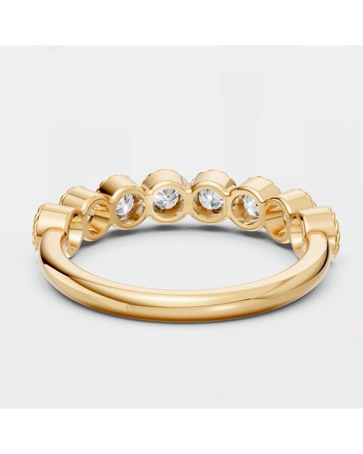 Aya Fine Jewelry Metallic Bezel Set Round Lab Diamond Wedding Half Eternity Band