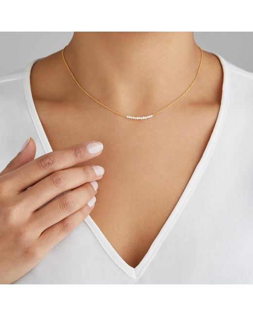 Lily & Roo Metallic Small Pearl Cluster Choker
