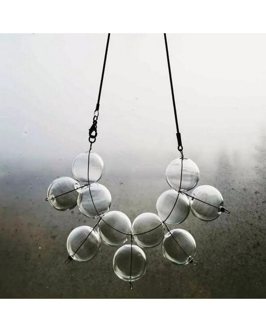 Laura Daili Gray Neutrals Royal – Blown Glass Bubbles Necklace