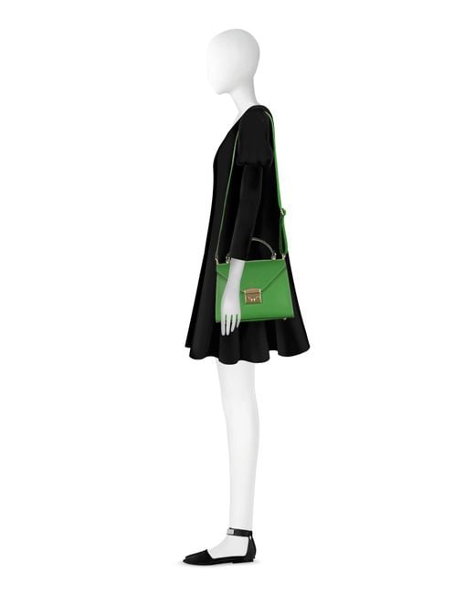 Le Parmentier Green Peggy Leather Top Handle Satchel Bag