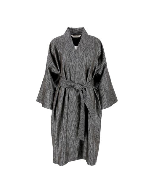 Decoflux Home Gray Cotton Maternity Robe Twist Dark, Mt