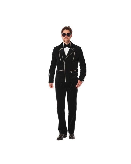 DAVID WEJ Black Washington Corduroy Biker Set for men
