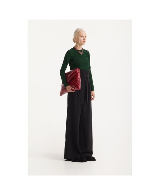 Julia Allert Black High Waist Long Wide Leg Trousers –