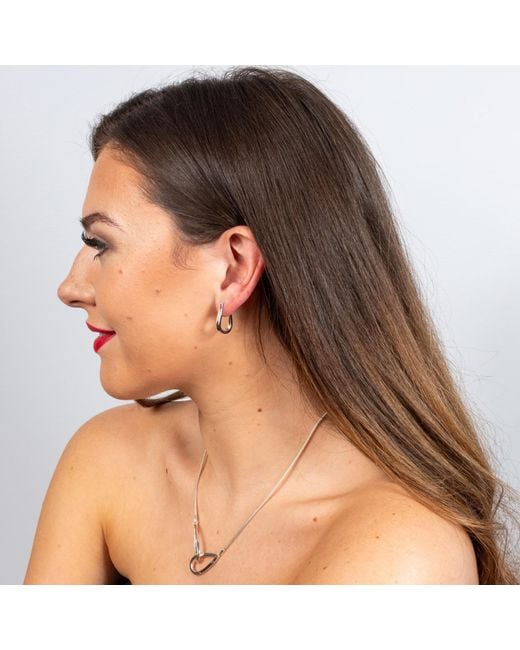 Lucy Quartermaine White Solid Sterling Petal Hoops Extra Large