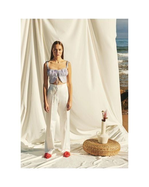 NAZLI CEREN Purple Simon Linen Top