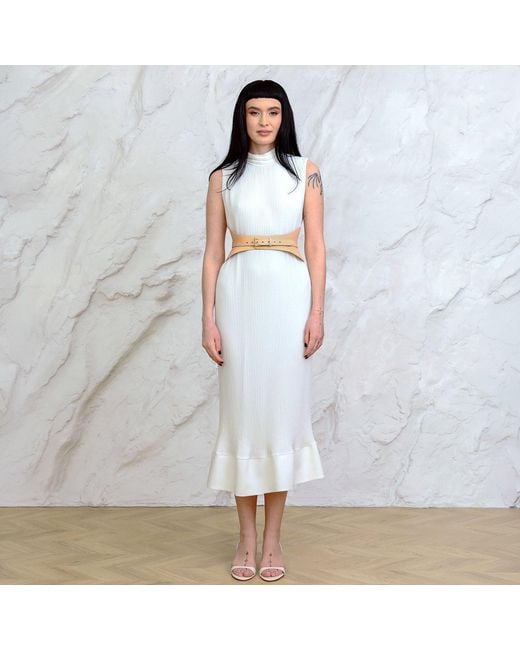 Haute Cuir Natural Neutrals Nude Crescent Leather Corset Belt