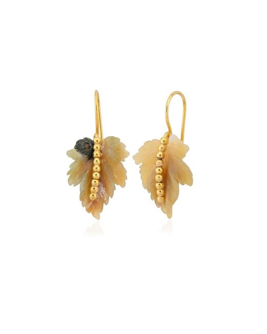 Milou Jewelry Metallic Agate Leaf Earrings