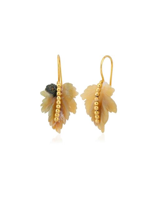 Milou Jewelry Metallic Agate Leaf Earrings