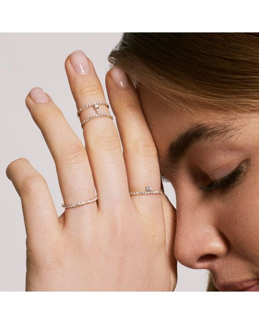 Dyamka Metallic Paved Solitaire Ring
