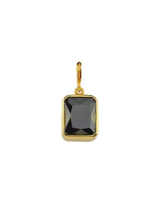 LINYA JEWELLERY Green Rectangular Crystal Charm