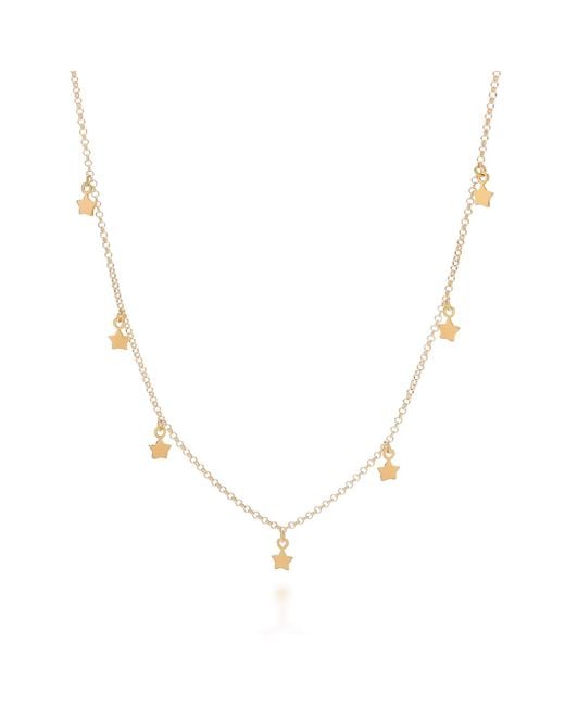 Nellou Jewellery Metallic Floating Star Charm Necklace Plated Sterling