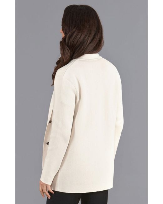 Paul James Knitwear Gray Neutrals Midweight Cotton Tara Relaxed Fit Knitted Blazer