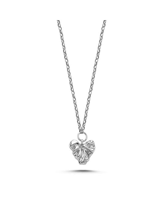 LINYA JEWELLERY Metallic Tesa Heart Necklace