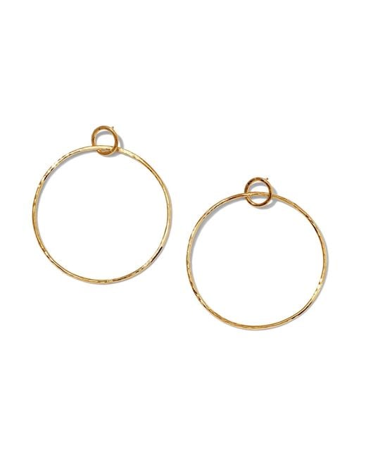 Jaredjamin Metallic Ellen Medium Textured Hoop Post Earrings