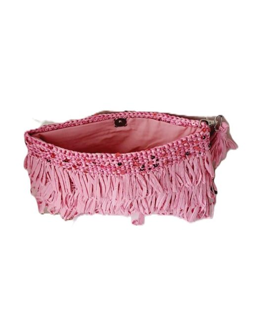 Springmoonatelier Purple Luxury Star Candy – Sequin And Tassel Handmade Raffia Bag