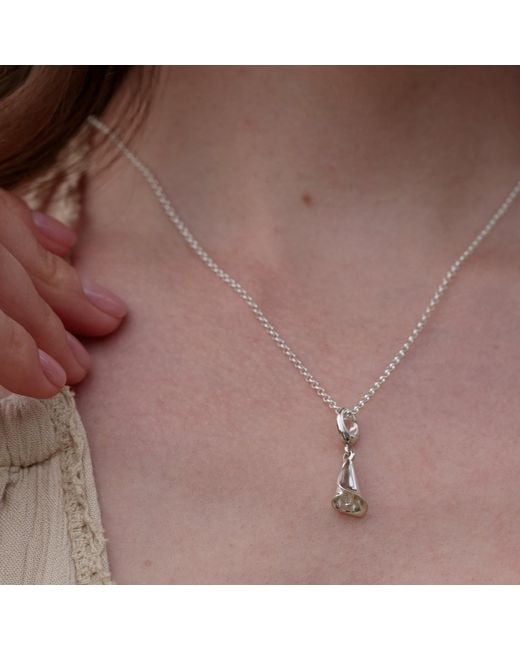 Lily Charmed Metallic Sterling Lily Flower Charm Necklace