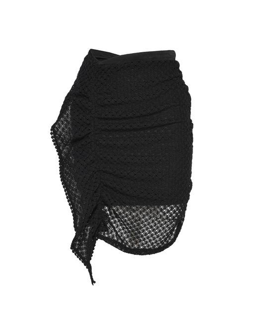 LAHIVE Black Gizelle Ruffle + Lace Skirt