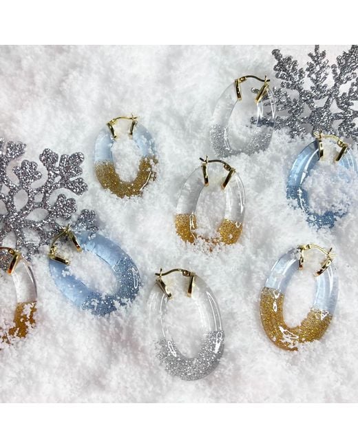 Gold & Honey Metallic Flat Hoop Earrings