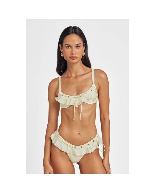Blackbough Swim Yellow Debi Ruffled Underwire Top Butter