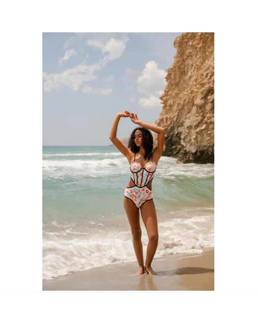 Jessie Zhao New York White Bloom One-Piece Swimsuit