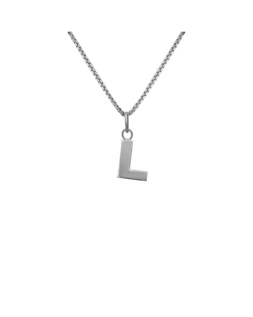 Edge Only Metallic Letter Pendant "L" Initial Necklace Sterling for men