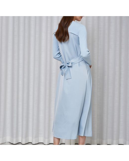 Roch Perel Blue Satin Aline Slip Dress