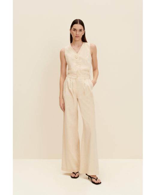 JAAF White Neutrals Tailored Wide-leg Pants In Sandy