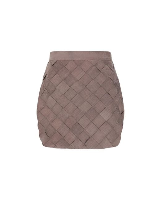 Úchè Brown Braided Suede Skirt