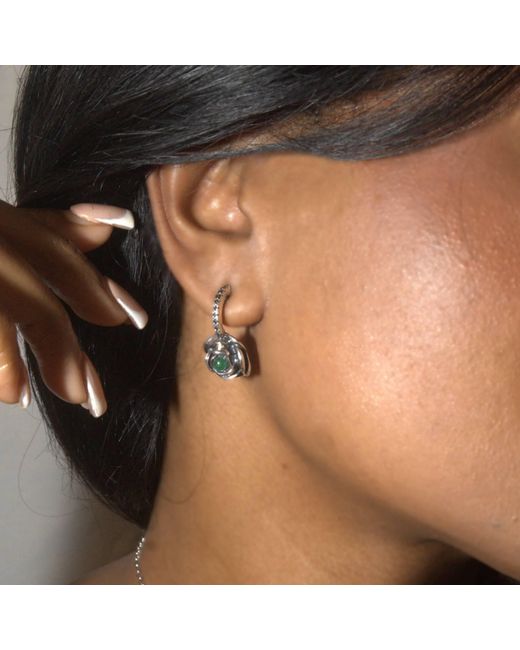 Unaloe Green Sterling Rose Drop Earrings With Emerald – Earrings For – Jewelry For