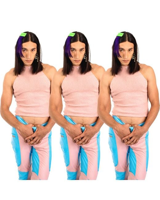 Paloma Lira Blue Spaceship Leather Pants for men