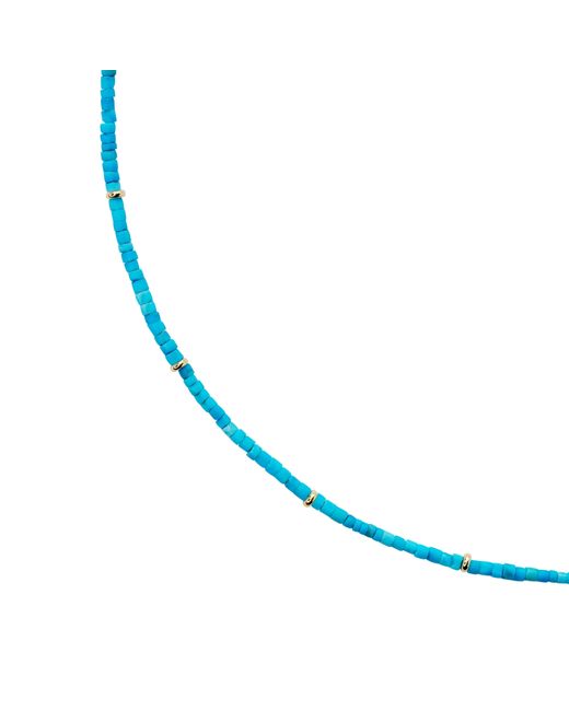 Bombyx House Blue Tiny Tube Station Necklace